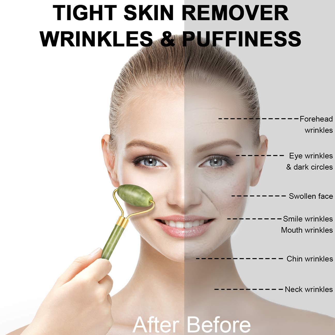 Gua Sha Stone And Anti Aging Jade Roller Massager For Face Massage Natural Face Skincare Massager  Face Roller Massager For Women  Face Shaper Jade Roller And Gua Sha Set For Glowing Skin Wukusy