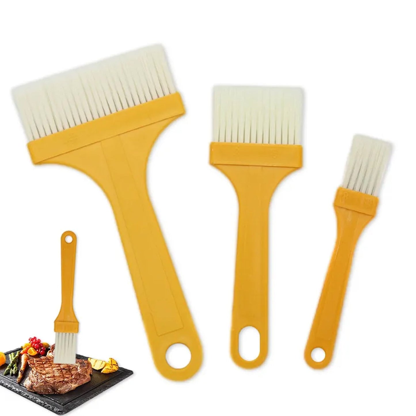 Multifunction Basting Brush Barbecue Brush For Cooking Pastry Brush Baking (3 Pcs Set) Wukusy