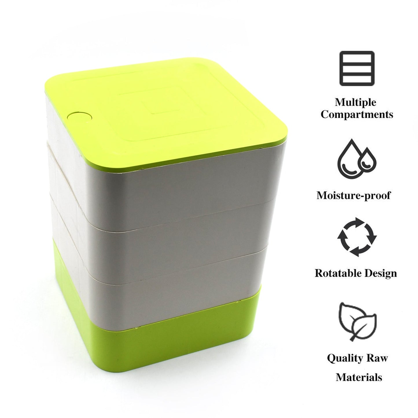 4700 4 Layers Jewelry Box 360 Degree Rotating Jewelry Box Jewelry And Earring Organizer Box Accessory Storage Box Wukusy