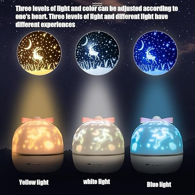 TUPERMAR Kids Night Light Projector | Rotating Star Projector | Kids Bunny Projector Lamp | Rabbit Night Light Lamp | Star Projector with 360° Rotation Ceiling Light Projector (1) Howzhat