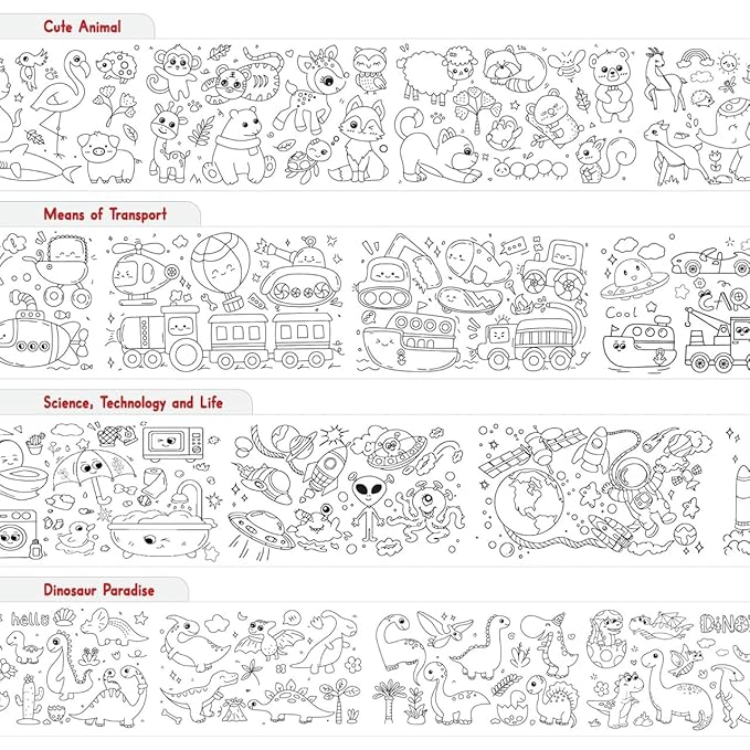 Y MOX Kids Drawing Paper Roll – 30 x 300 cm Large Coloring Poster for Toddlers & Children | Fun Art Paper Roll for Doodling, Painting & Crafting | Ideal Birthday Gift for Boys & Girls (Wall Not Sticky) Howzhat