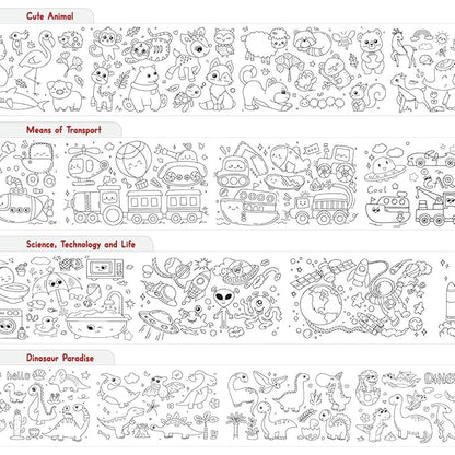 Y MOX Kids Drawing Paper Roll – 30 x 300 cm Large Coloring Poster for Toddlers & Children | Fun Art Paper Roll for Doodling, Painting & Crafting | Ideal Birthday Gift for Boys & Girls (Wall Not Sticky) Howzhat