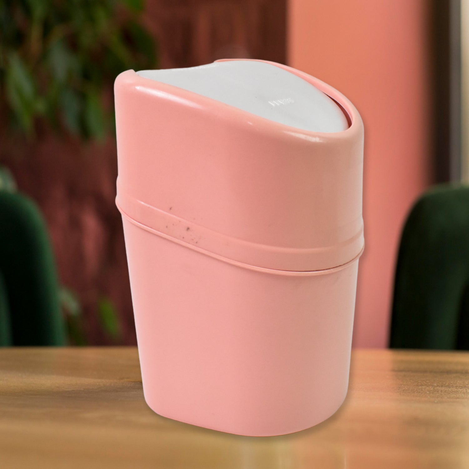 Mini Trash Can Dustbin Plastic Garbage Can With Lid (1 Pc) Wukusy