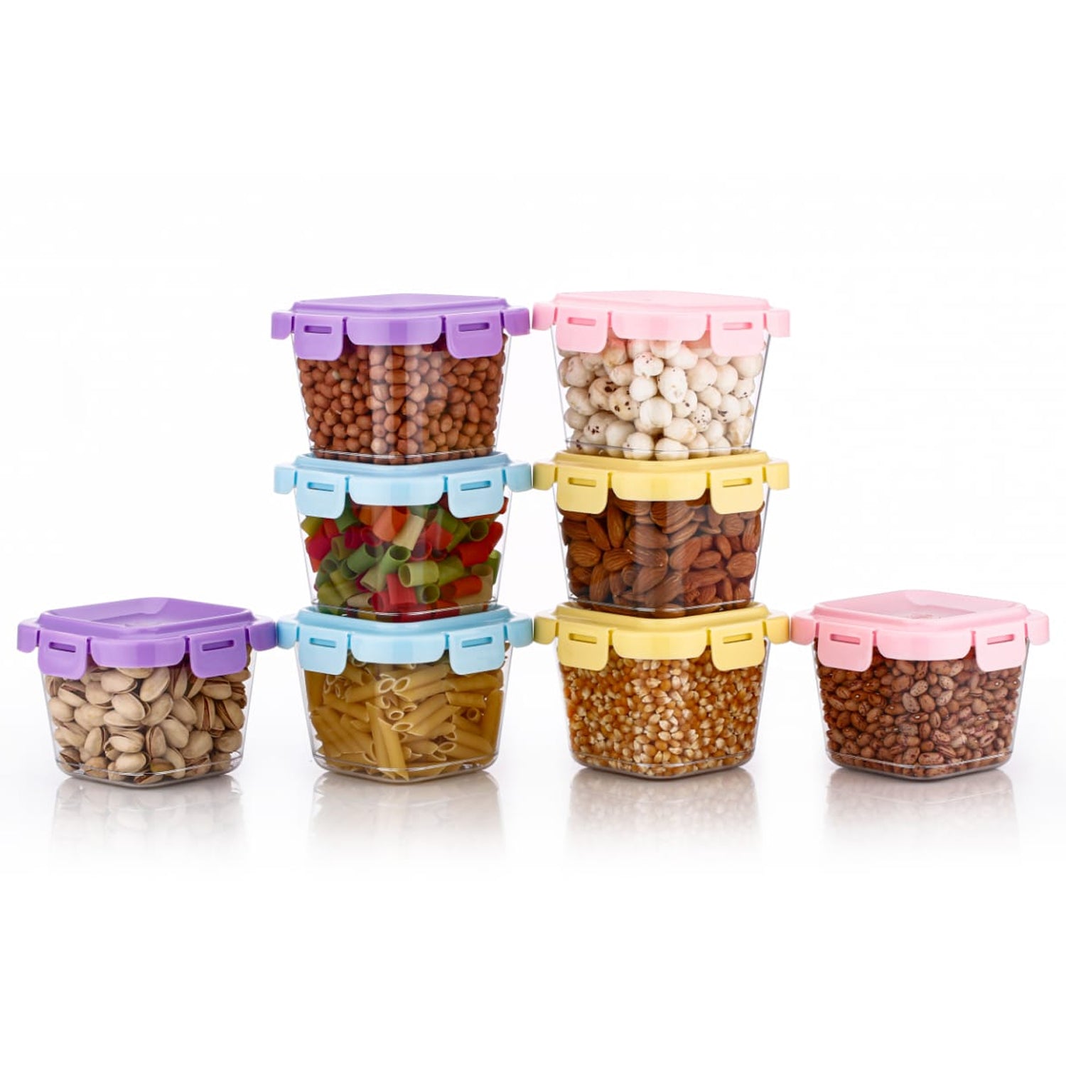 Plastic Food Storage Containers With Lid (4 Pcs Set  500 Ml) Wukusy