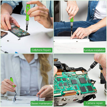 32 In 1 Mini Screwdriver Bits Set With Magnetic Flexible Extension Rod Wukusy