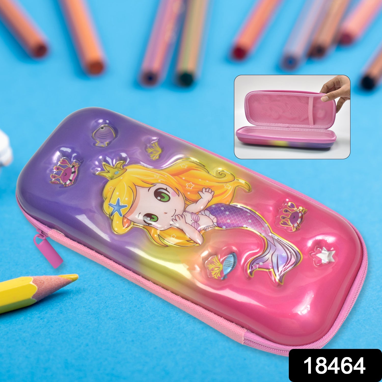 3d Cartoon Zipper Compass Box Pencil Box (1 Pc) Wukusy