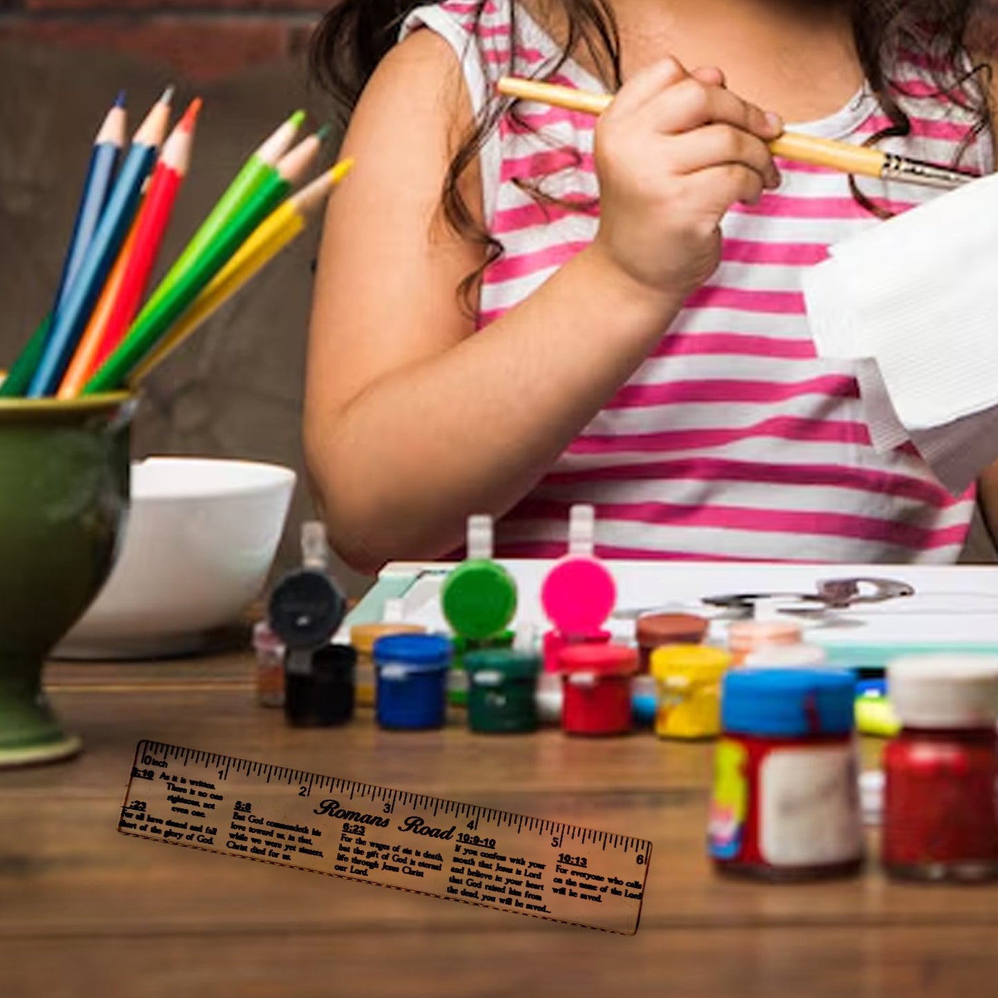 Romans Road Scripture Printed Plastic Ruler 6 Inch Wukusy