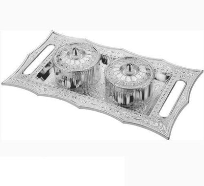 2227 Multipurpose Decorative Multi Storage Mukhwas Daniserving Tray Wukusy