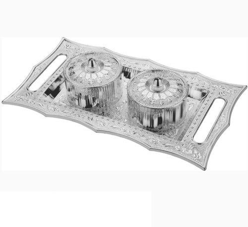 2227 Multipurpose Decorative Multi Storage Mukhwas Daniserving Tray Wukusy