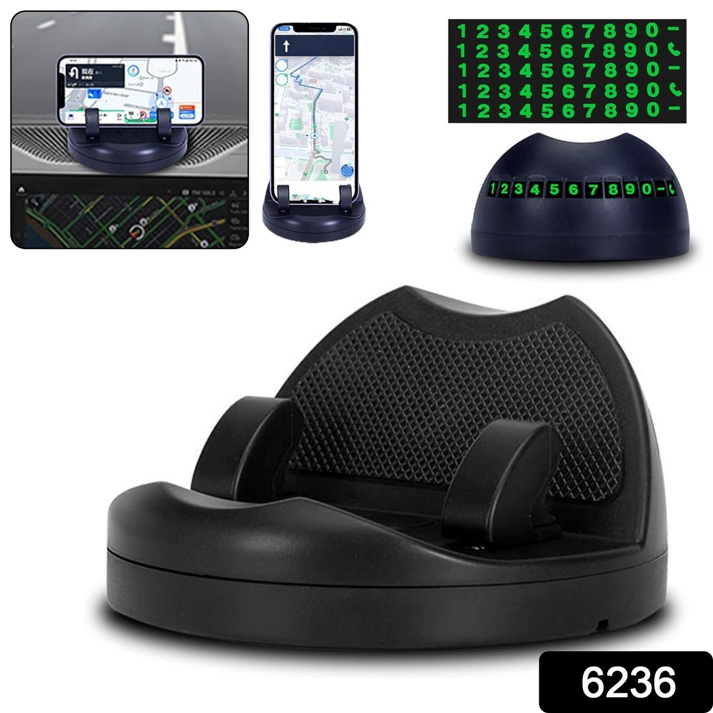 2 In 1 Car Anti-slip Mat Phone Holder Non Slip Sticky Phone Mount Holder (1 Set) Wukusy