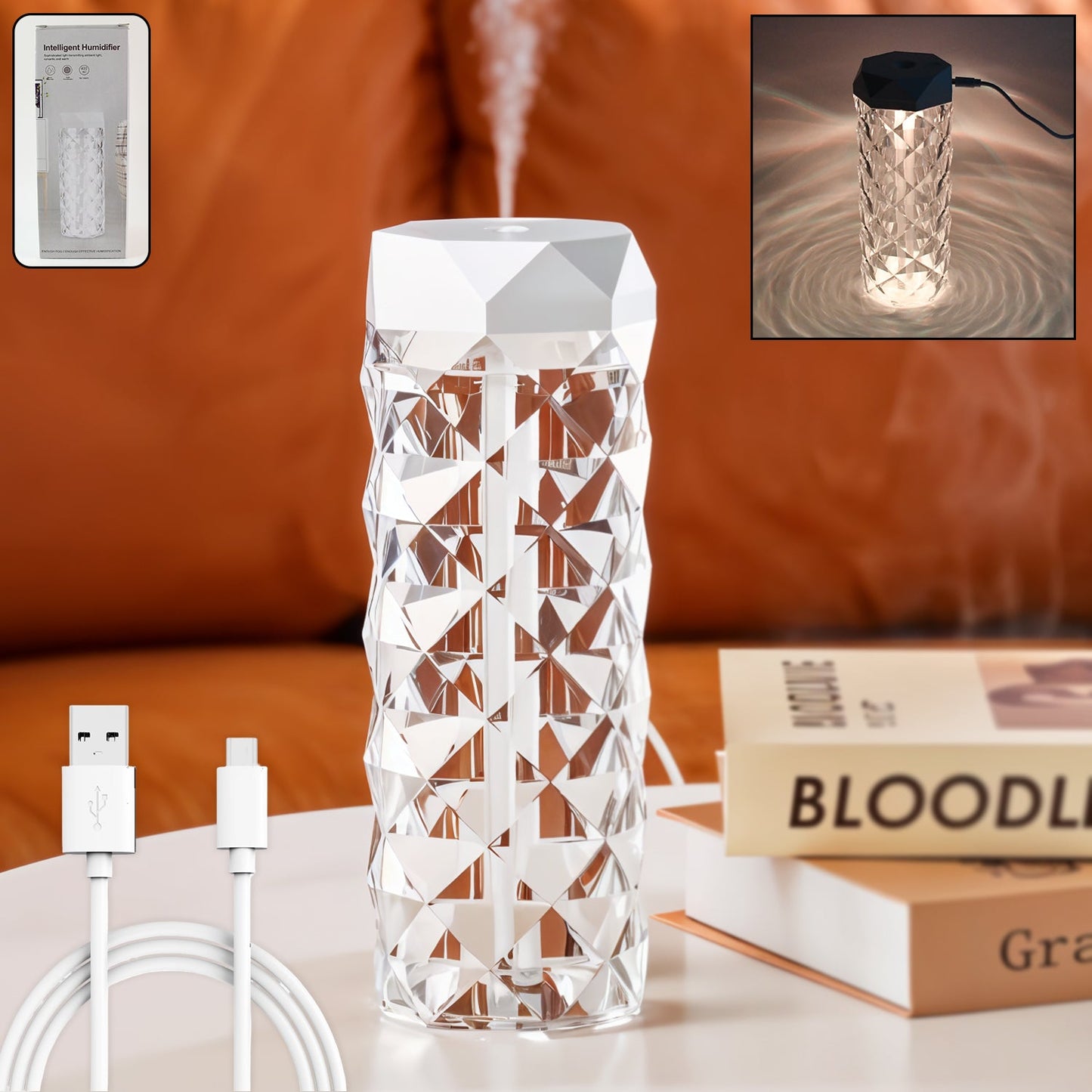 Humidifier With Led Light Approx 400ml Wukusy