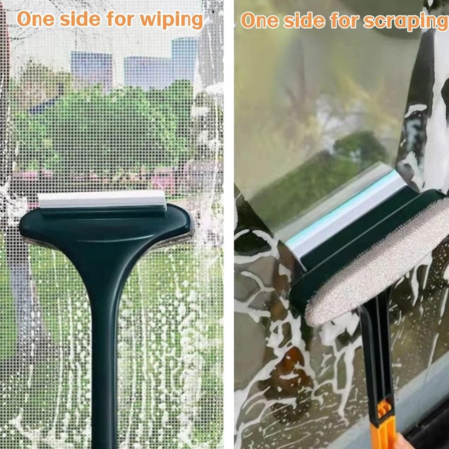 Brush 2 In 1 Mesh Cleaning Brush  Wiper With Extended Handle Window Cleaning Brush Net Cleanermagic Window Cleaner Brush Window Mesh Cleaner (1 Pc) Wukusy