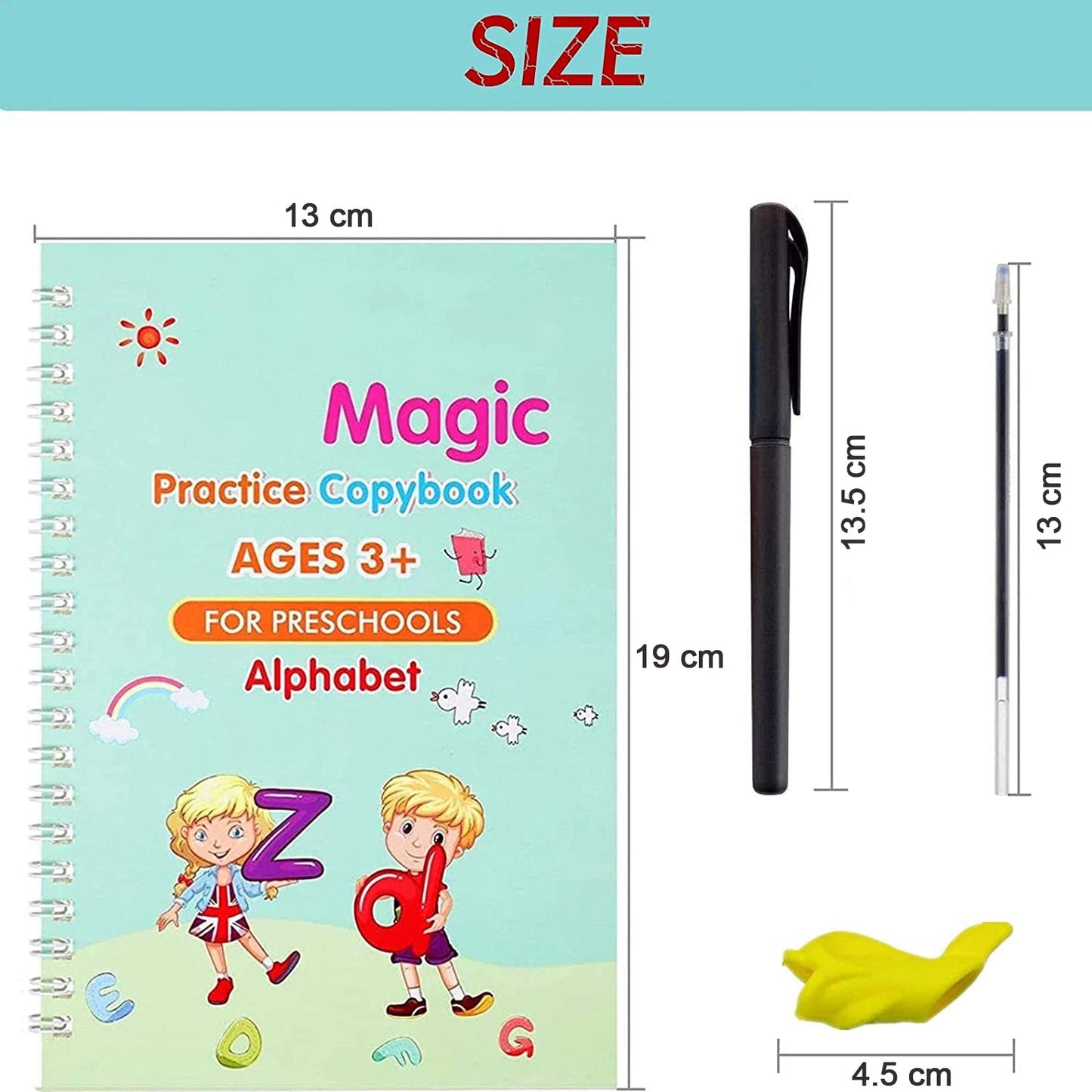 8075 4 Pc Magic Copybook Widely Used By Kids Childrens And Even Adults Also To Write Down Important Things Over It While Emergencies Etc. Wukusy