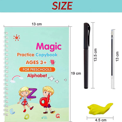 8075 4 Pc Magic Copybook Widely Used By Kids Childrens And Even Adults Also To Write Down Important Things Over It While Emergencies Etc. Wukusy