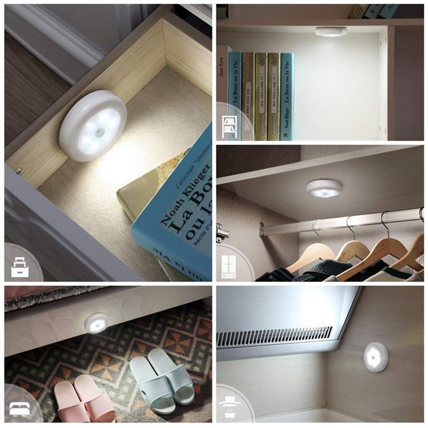 Round Shape 8 Led Motion Sensor Induction Led Light Wukusy
