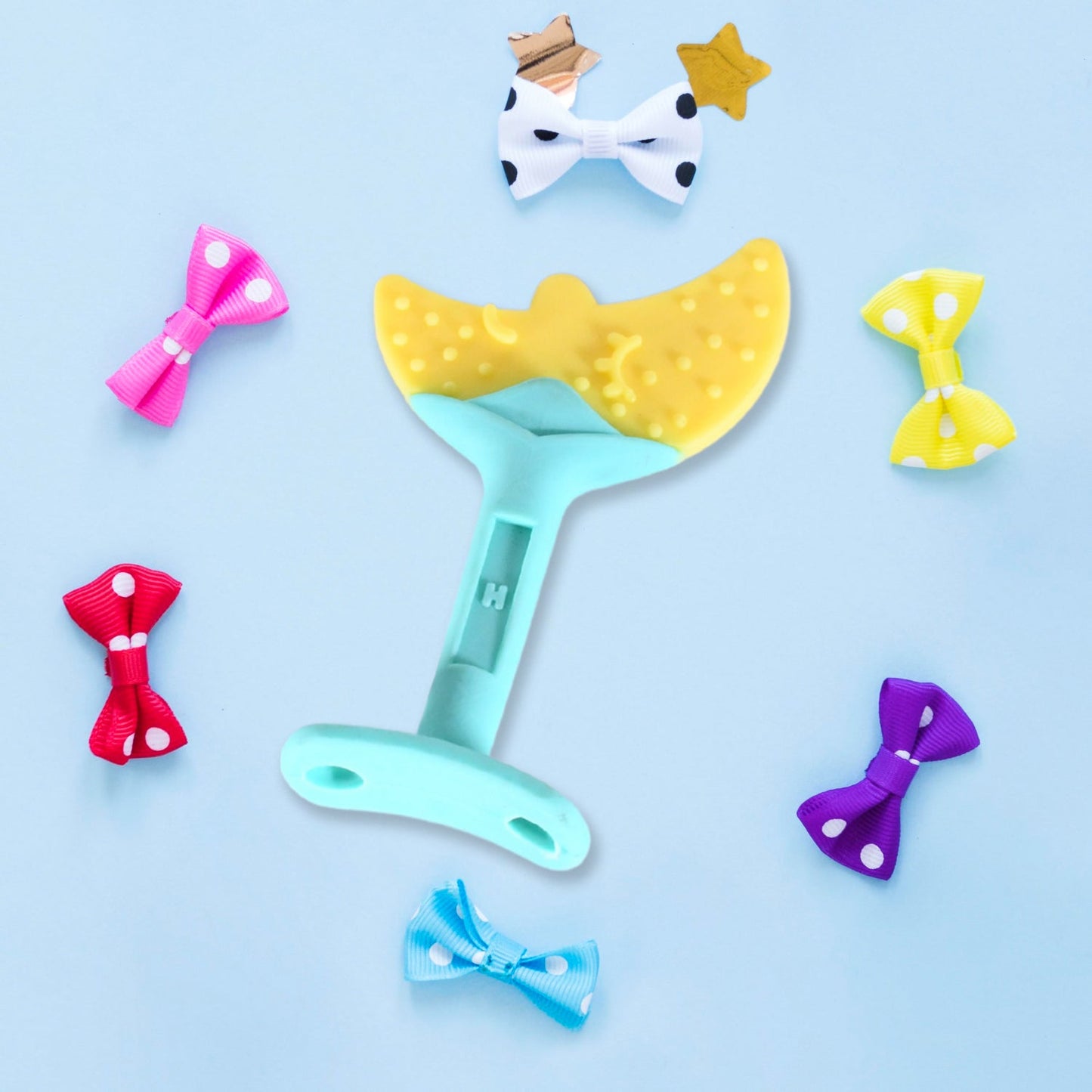 Baby Silicone Teether Fruit Teether For Toddlers100 Food Grade Silicone Teether Non-toxic  Latex Free Suitable For Kids Above 3 Months Moon Shape(1 Pc) Wukusy