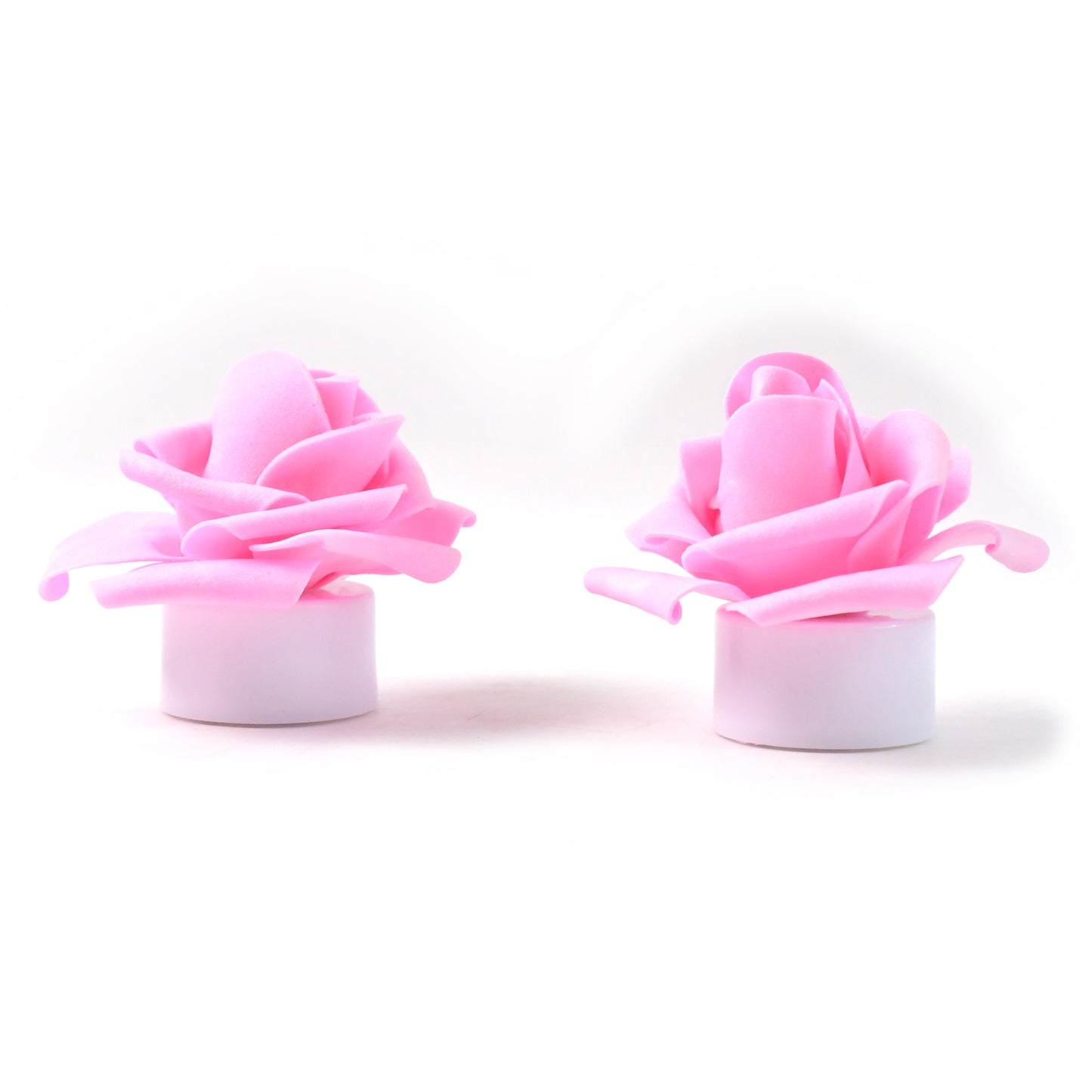 Rose Flower Shaped Led Flickering Tealight Candles (2 Pc)