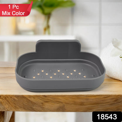 Plastic Soap Dish Holder For Bathroom Shower Wall Mounted Self Adhesive (1 Pc) Wukusy