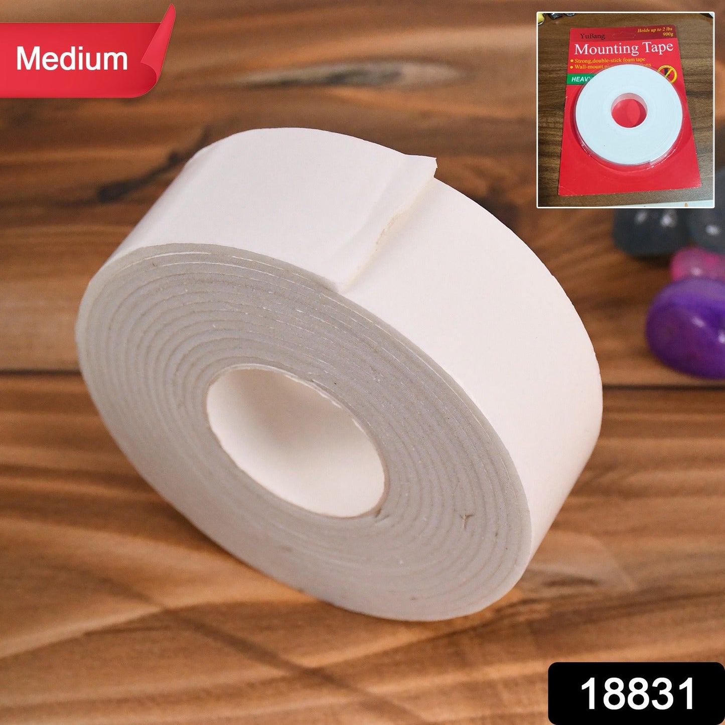 Medium Strong Double Sided Tape Foam Mounting Tape (1 Pc  Medium) Wukusy