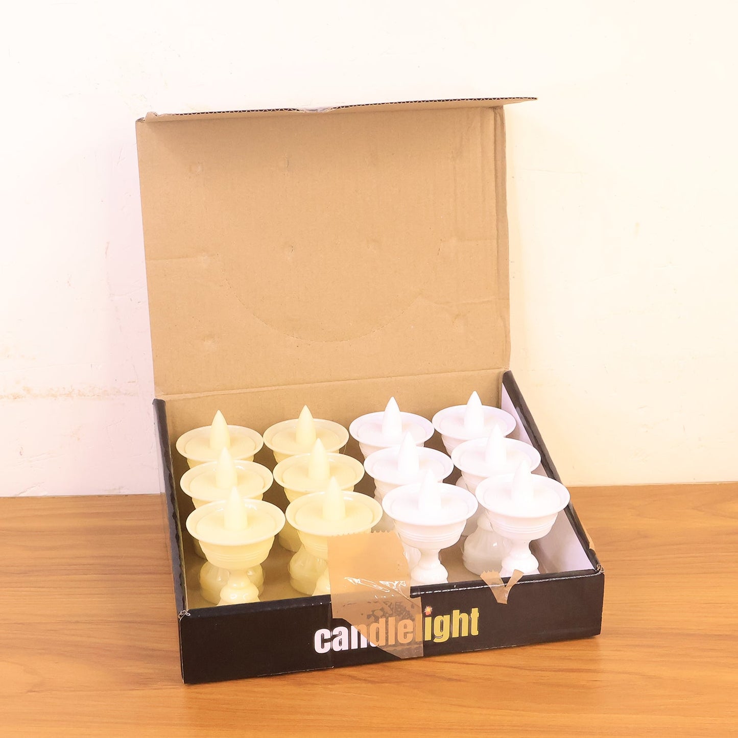 Set Of 12 White Water Sensor Led Diyas Wukusy