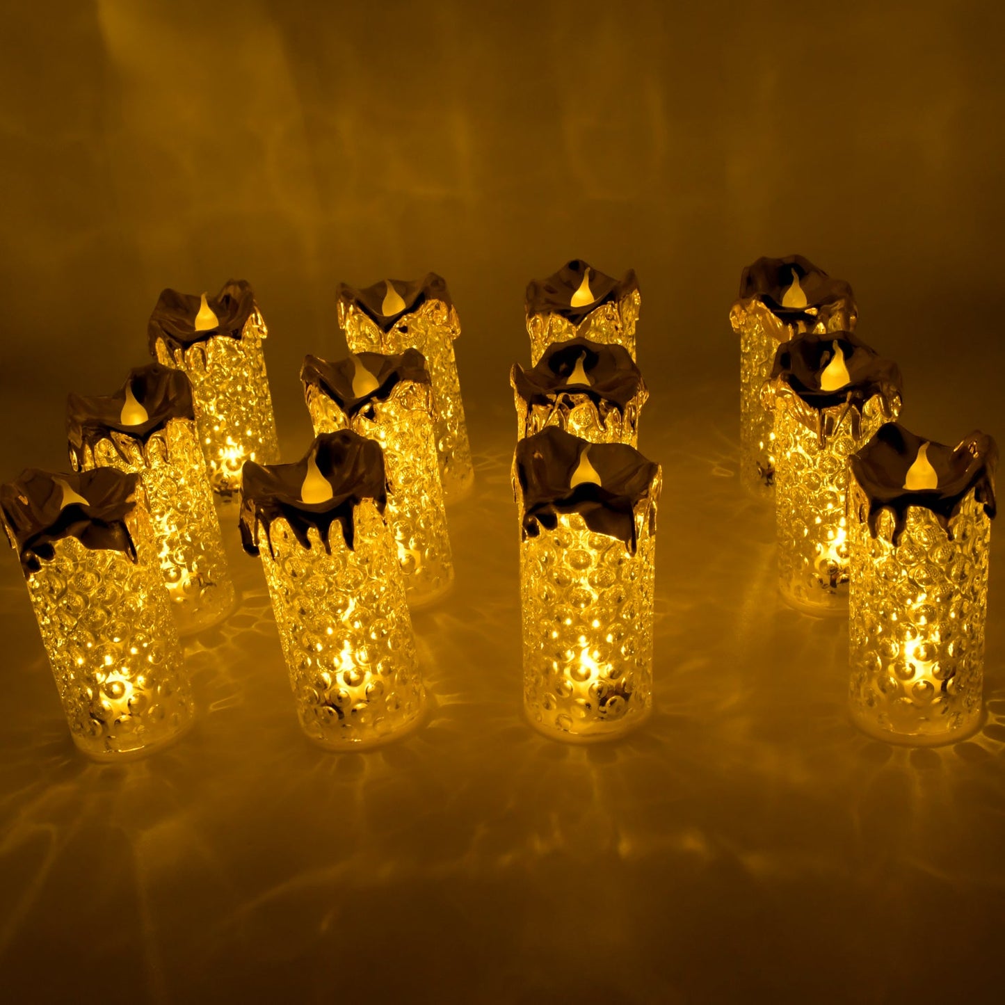 8441 Gold Flameless Candles Led Light Flameless And Smokeless Decorative Candles Led Tea Light Candle Perfect For Gifting Home Diwaliwedding Christmas Crystal Candle Lights Table Decorations (12 Pc Moq) Wukusy