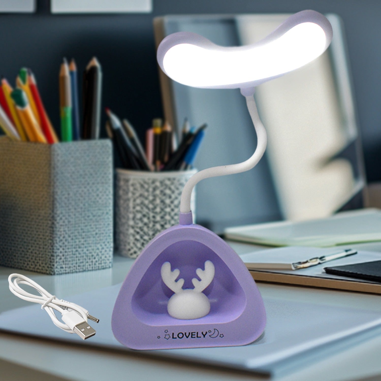 Cute Lovely Led Desk Light Led Lamps Button Control (1 Pc) Wukusy