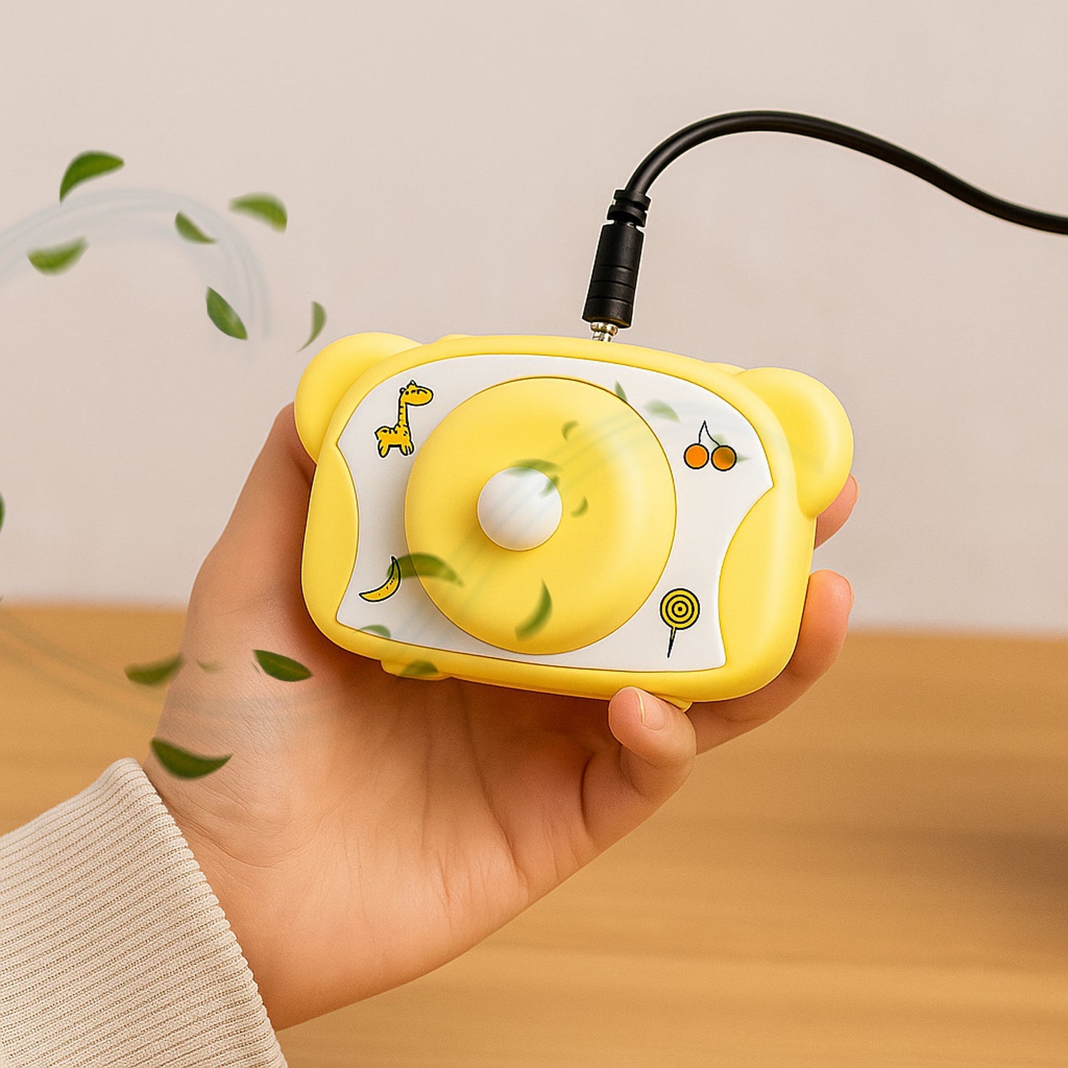 Cute Bear-shaped Mini Rechargeable Fan (1 Pc) Wukusy