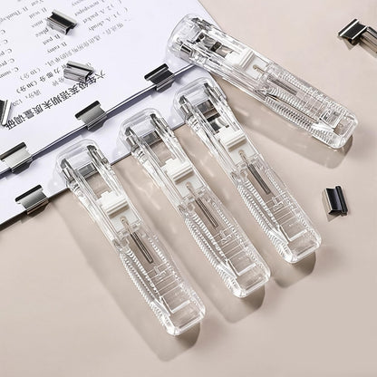 Portable Paper Clamp With 8 Pcs Clip Dispenser Handheld Paper Fast Clam (1 Set) Wukusy