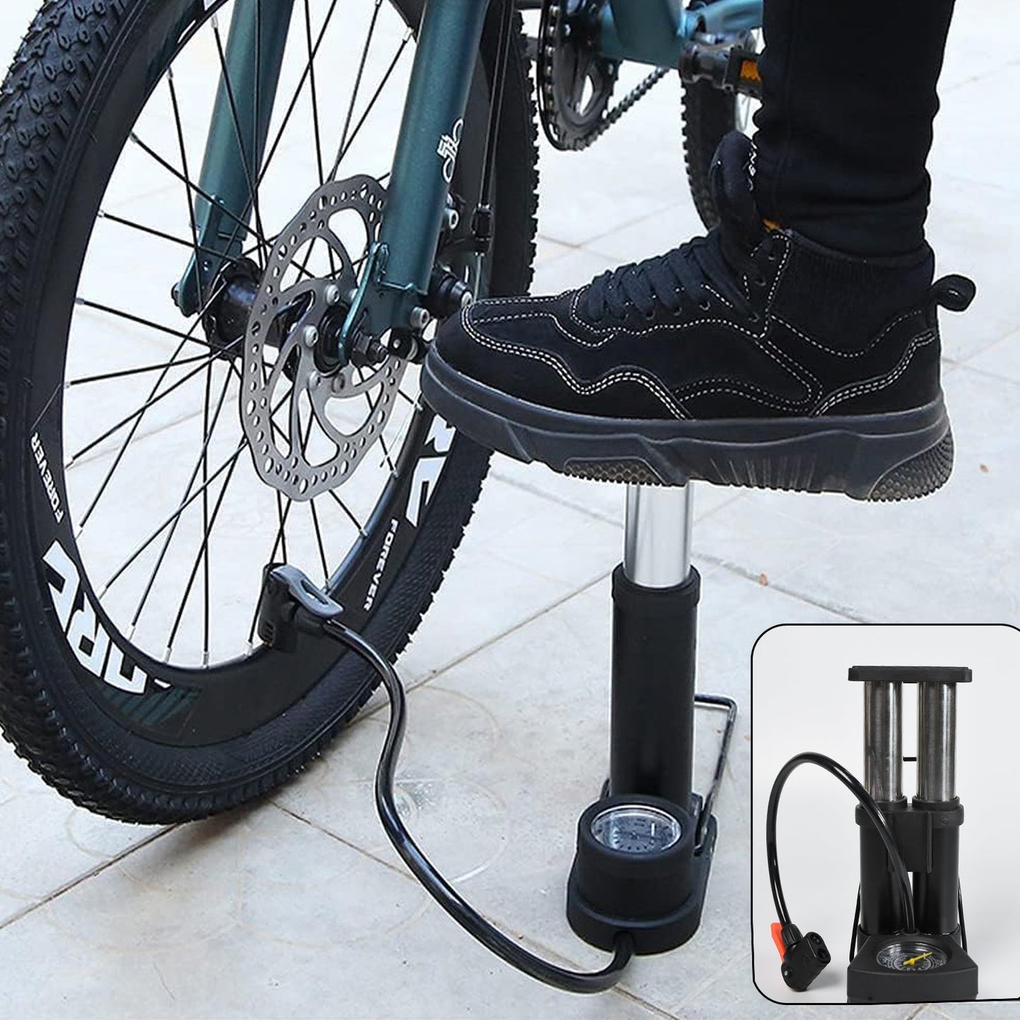 Dual Cylinder Heavy Duty Portable Mini Pump for Car/ Bicycle Wukusy