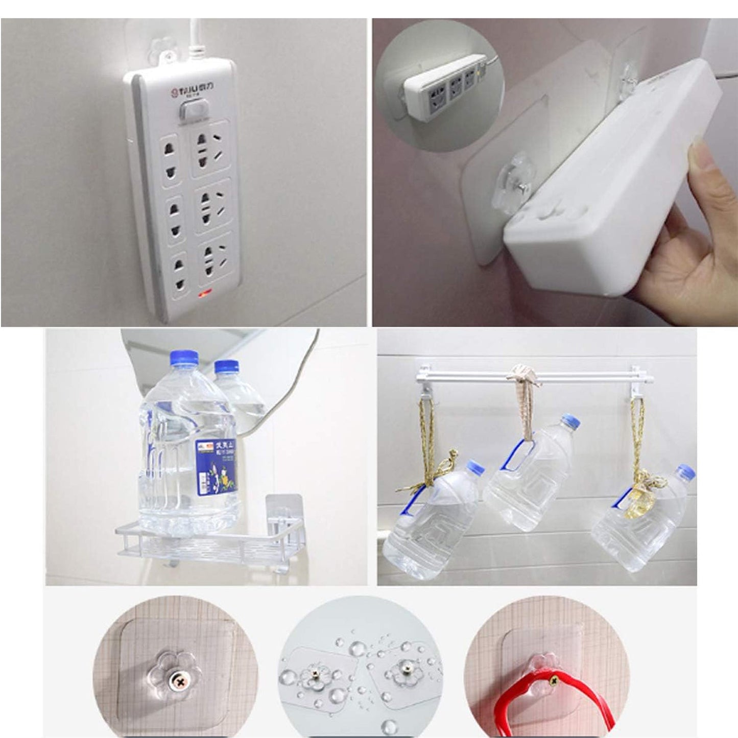 Self Adhesive Hooks Sticker  Screw Nut And Bolt Type (4 Pcs Set) Wukusy