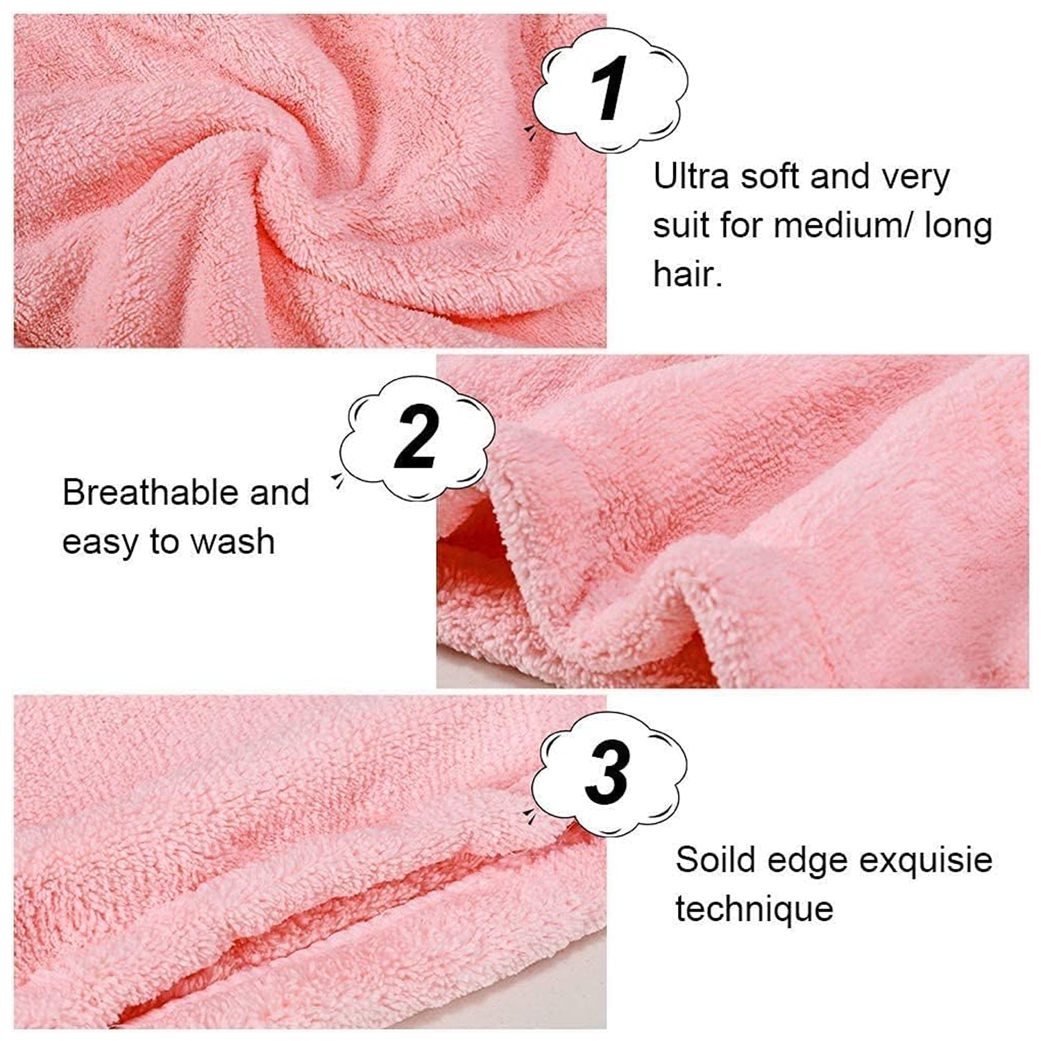 Microfiber Hair Wrap Towel Cap (1 Pc  63x23 Cm   Mix Color) Wukusy