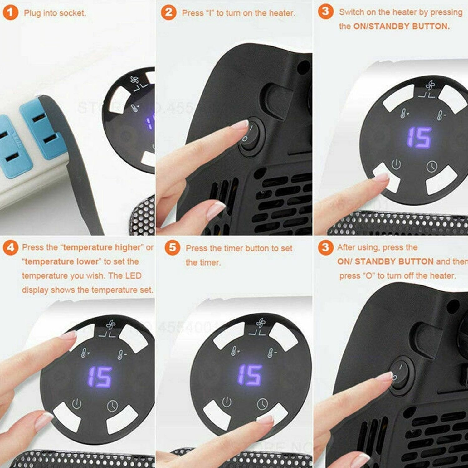 6033 Portable Electric Heater Mini Fan Heater Desktop Household Wukusy