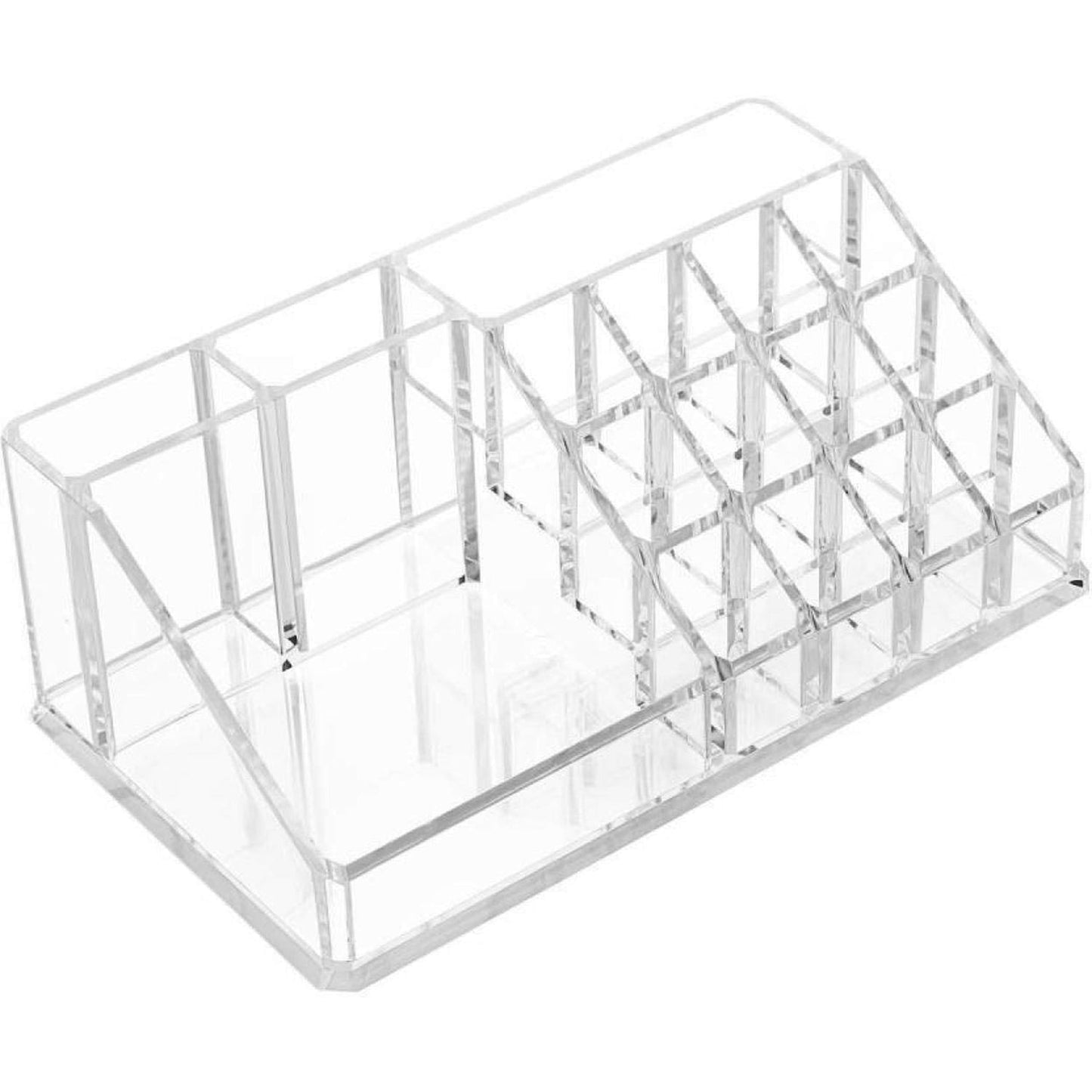 6282 16 Compartment Cosmetic Makeup Jewellery Lipstick Storage Organiser Box Cosmetic Storage Box Make-up Lipstick Organizer  Lipstick Holder Case  Transparent Wukusy
