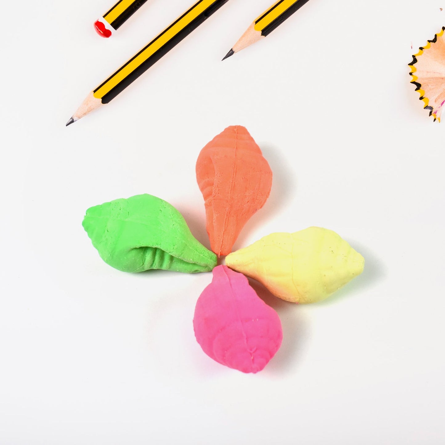 Shankh Shape Eraser Rubber (1 Pc  Mix Colour  Design) Wukusy