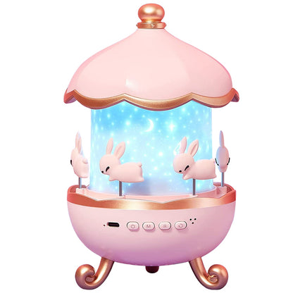 Bunnys Carousel Rotating Led Night Light Wukusy