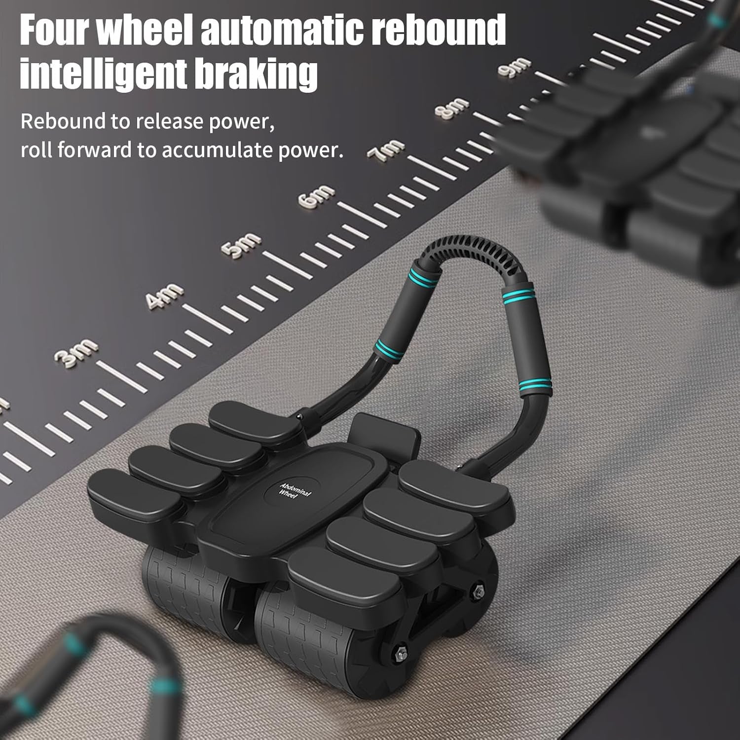 Automatic Rebound Abdominal Wheel With 8 Elbow Supports (1 Pc) Wukusy