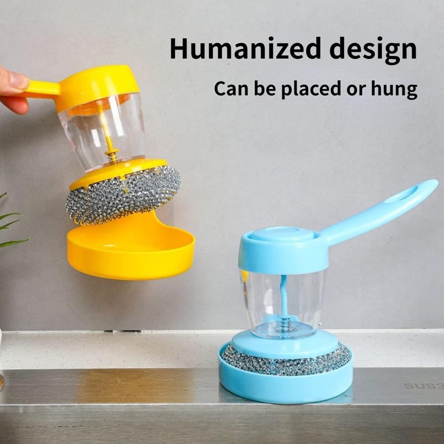 Handheld Soap Dispenser With Scrub (1 Set) Wukusy