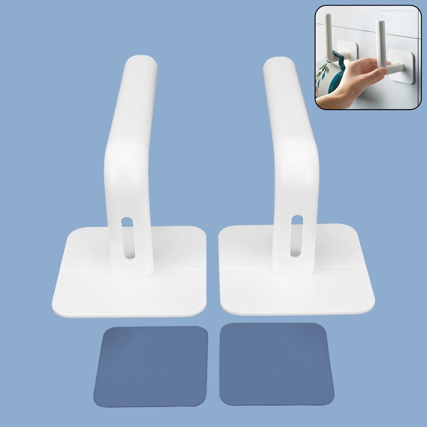 Multipurpose Shelf Organizer Hanging Storage Rack (2 Pc Set With 2 Adhesive Hook) Wukusy