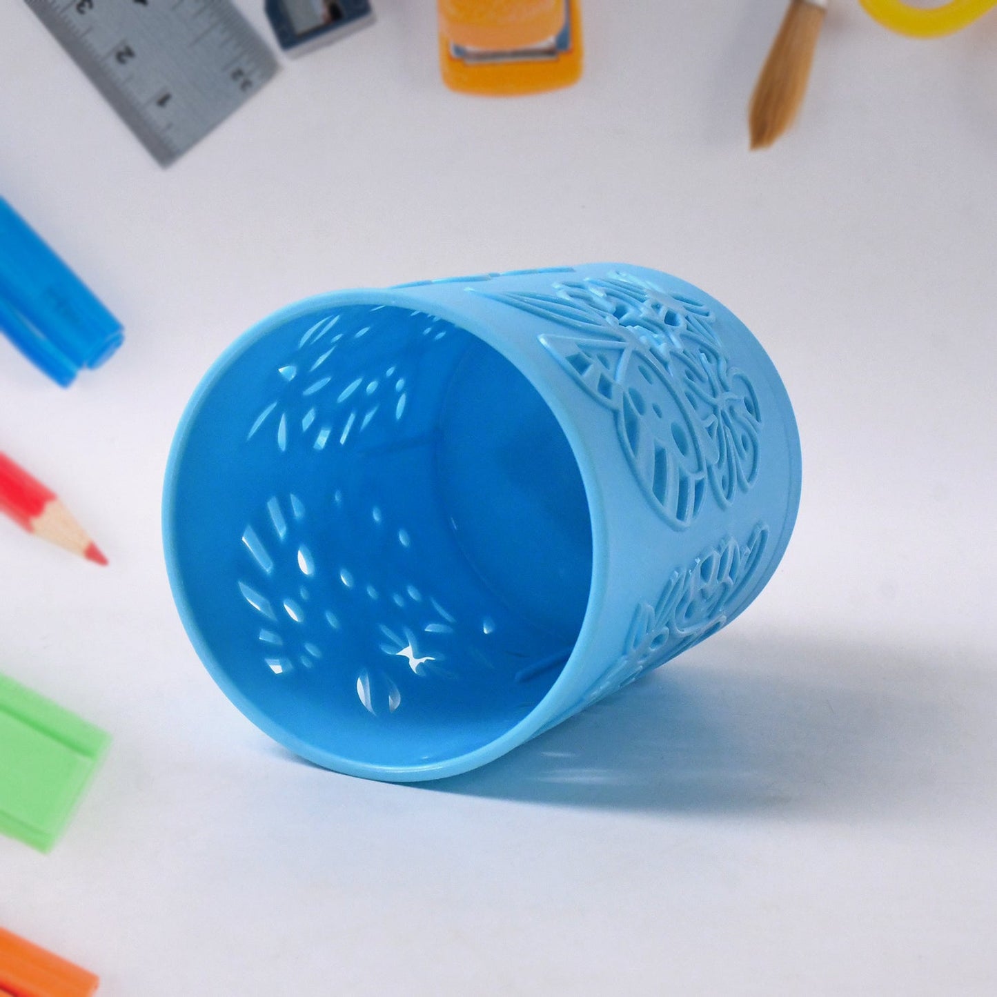 Pen Holder Office Desk Plastic Mesh Pen Stand (1 Pc) Wukusy