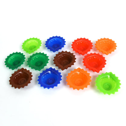 Silicone Diya For Diwali Attractive Design Colourful Diya Combo (12 Pcs Set) Wukusy