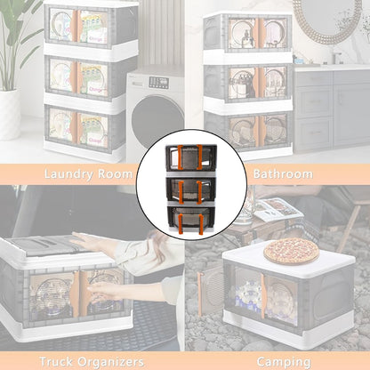 Plastic Folding Wardrobe Storage Organizer (3 Layer  1 Pc) Wukusy