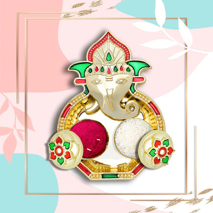 5998 Ganesha Shaped Haldi Kumkum Thali Holder Pooja Return Gift Indian Housewarming Gifts Shivratri Wedding Favor Navarathri Favors Baby Shower Janmashtami Rakasha Bandhan Special Wukusy