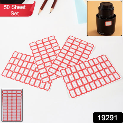 Multipurpose Blank Label Sticker Sheets Red Border Self-adhesive Writable Stickers For Bottles (50 Sheet) Wukusy
