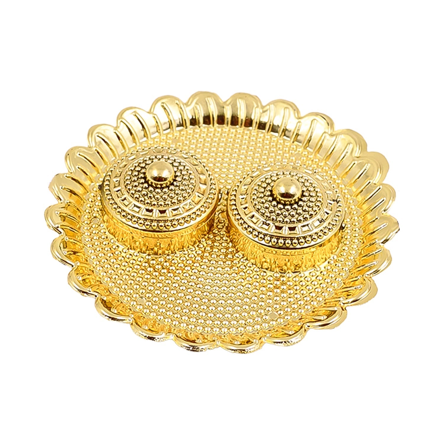 Round Shape Special Puja Thali Kumkum Thali Holder (1 Pc  Big) Wukusy