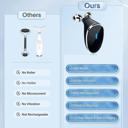 Microcurrent- Facial- Device Micro Current Face Massager Roller (1 Pc) Wukusy