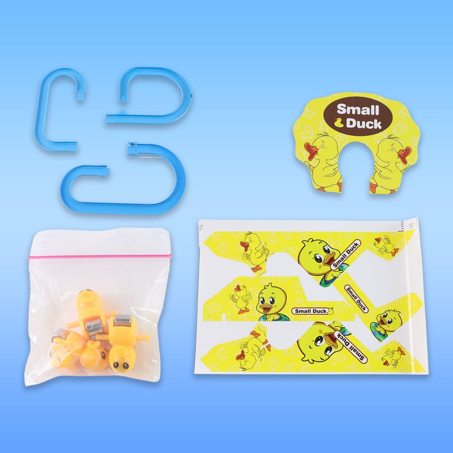 Lala Small Duck Climb Stairs Toy Roller Coaster With Flashing Lights  Music (3 Ducks) Wukusy