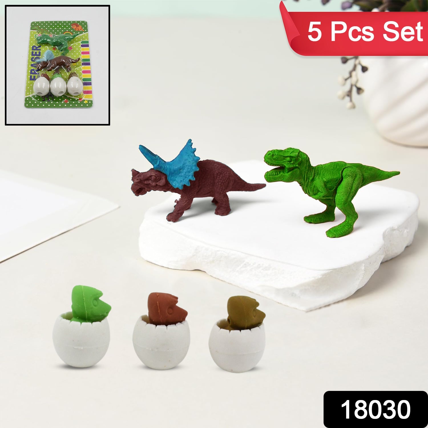 18030 Dinosaur Shaped Erasers  Egg Shape Eraser For Kids Dinosaur Erasers Puzzle 3d Eraser Mini Eraser Dinosaur Toys Desk Pets For Students Classroom Prizes Class Rewards Party Favors (5 Pcs Set) Wukusy