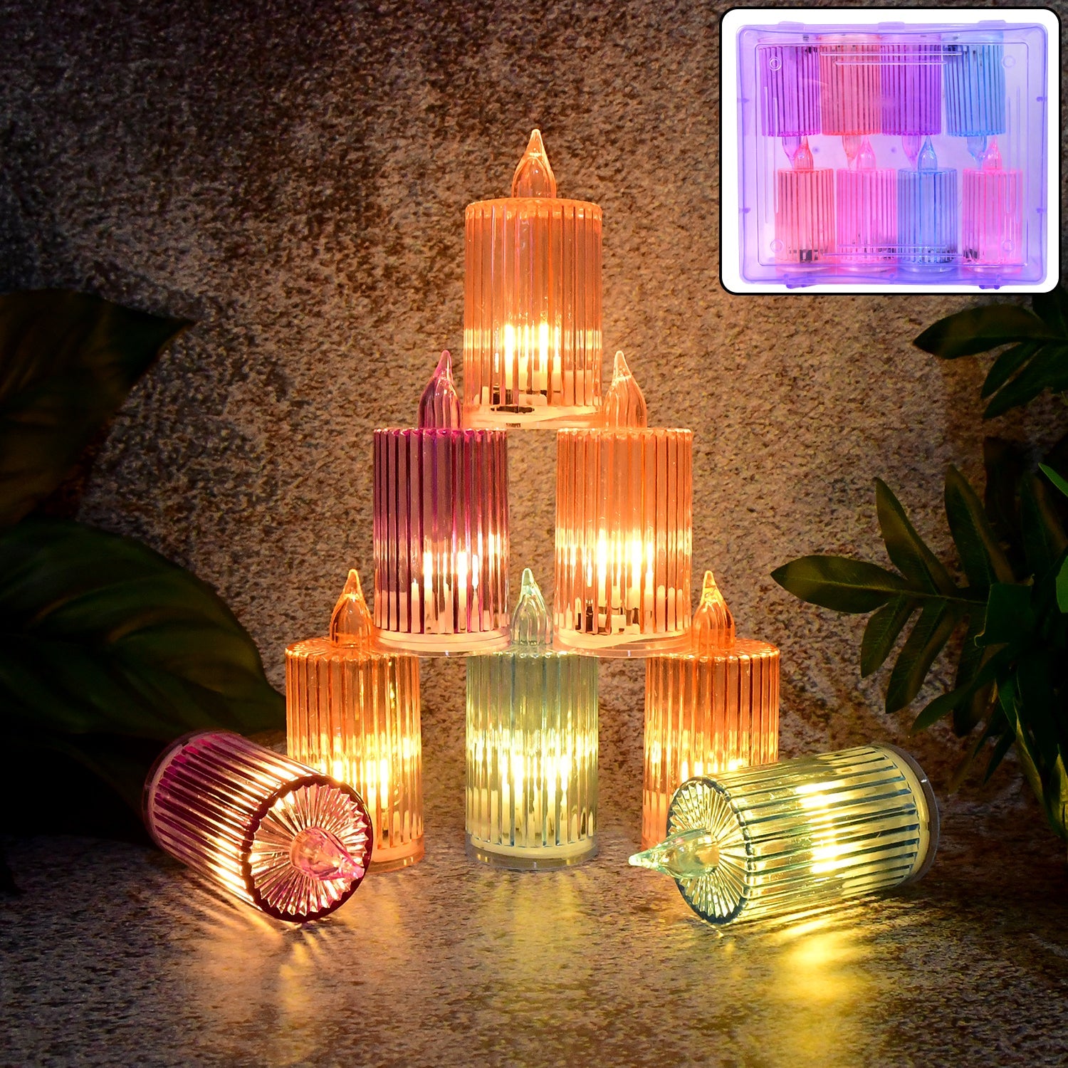 Decorative Flameless Electronic Led Candle Light Set (8 Pc) Wukusy