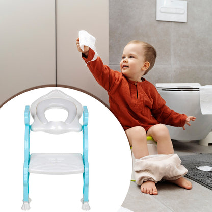 2 In 1 Potty Training Toilet Seat With Step Stool Ladder For Boy And Girl Baby Toddler Kid Childrens Toilet Training Seat Chair With Soft Padded Seat And Sturdy Non-slip Wide Step Make Potty Easier For Your Kids (Multi-color) Wukusy