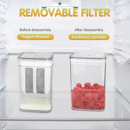 2 In 1 Multifunctional Yogurt Strainer With Storage Container  1100 Ml (1 Set) Wukusy